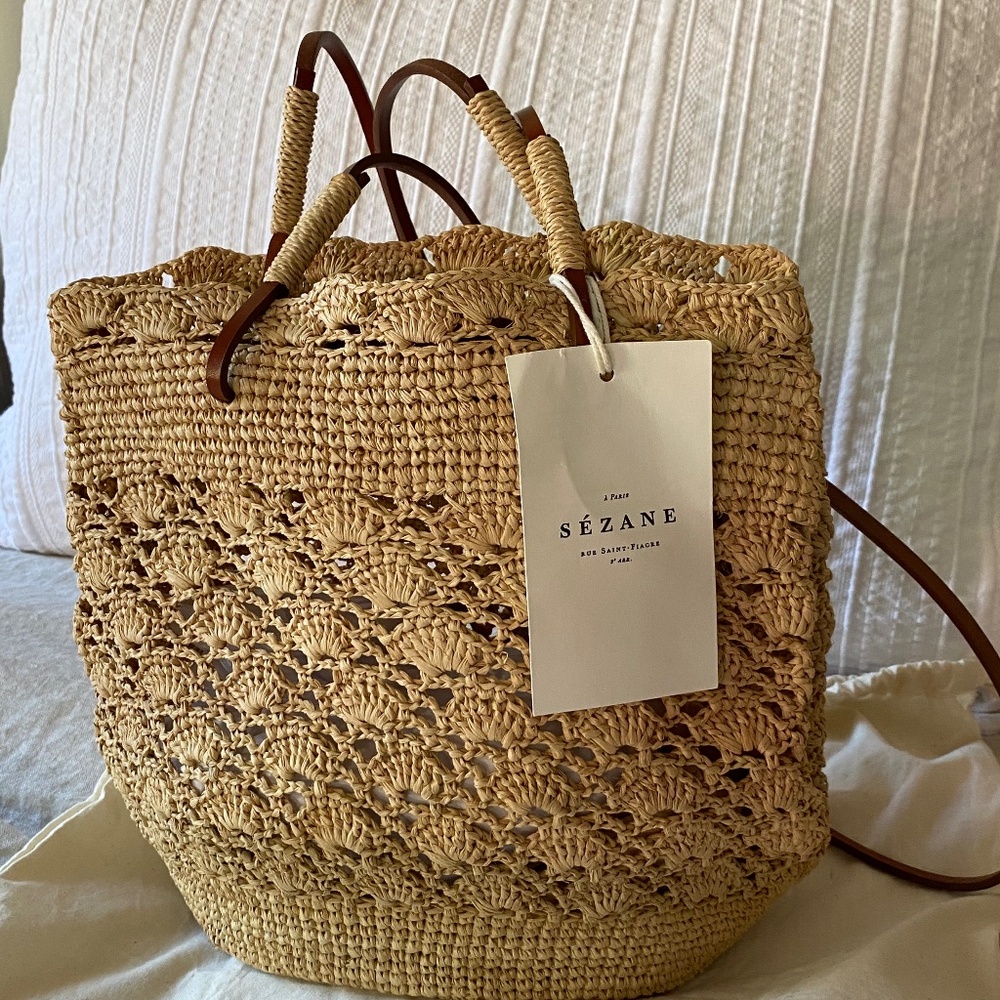 Sezane Ralph Raffia Bag NWT